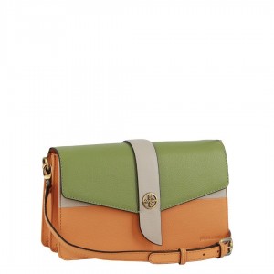 Apricot Pierre Cardin Leather Crossbody Clutch Bag | 7493-CSIPA