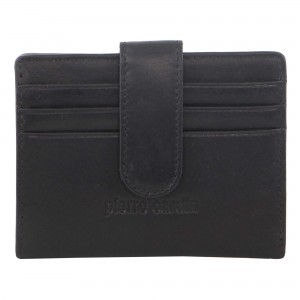 Black Pierre Cardin Leather Bi-Fold Card Holder Wallet | 8457-JQUOH
