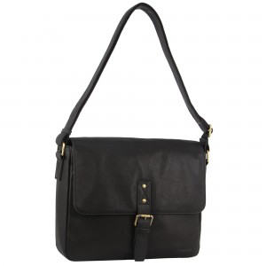 Black Pierre Cardin Leather Business Satchel | 3658-SYHLE