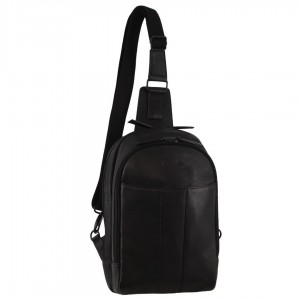 Black Pierre Cardin Leather Sling Bag | 3916-CFZDA