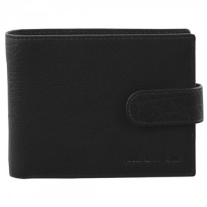 Black Pierre Cardin Rustic Leather Wallet | 8941-RQKOP
