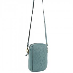 Blue Pierre Cardin leather Textured Design Phone Bag | 5370-XCLFY