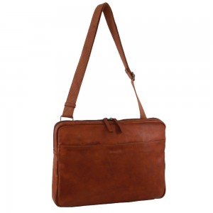 Brown Pierre Cardin Italian Leather Business Computer Bag | 2578-LQORY