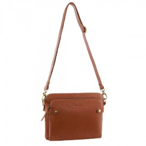 Brown Pierre Cardin Leather Crossbody Bag | 6240-RYGPX