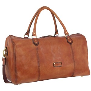 Brown Pierre Cardin Smooth Leather Overnight Bag | 4685-OCEPM