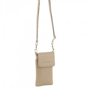 Gold Pierre Cardin Leather Phone Cross-Body Bag | 7593-WVSLD