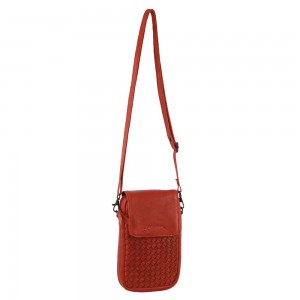 Orange Pierre Cardin Leather Embossed Woven Wallet Bag | 3971-RNZGB