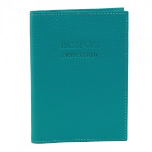 Turquoise Pierre Cardin Leather Passport Wallet Cover | 9265-BZADC